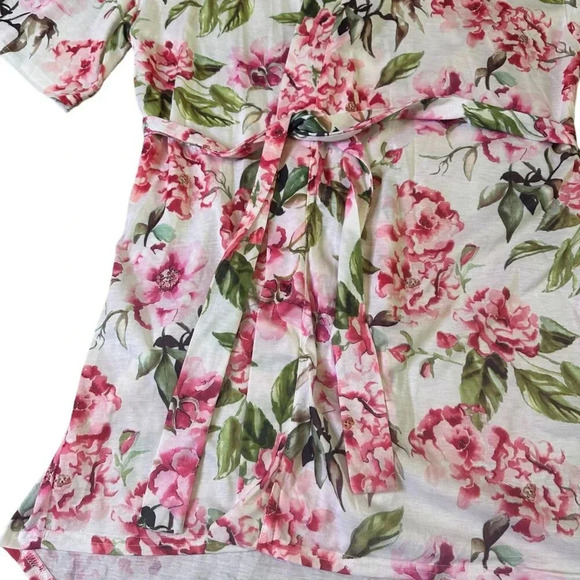 Show Me Your MuMu White Floral Print Robe Short Sleeve Size Small Women's - Picture 5 of 12